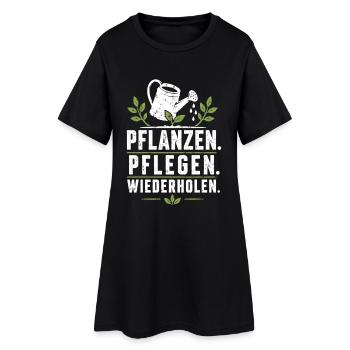 Pflanzen Pflegen Garten Shirt - Frauen T-Shirt-Kleid - Schwarz - Vorne