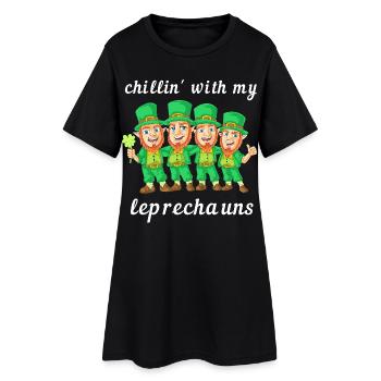 Relaxer avec mes lutins à la Saint-Patrick - Robe T-shirt Femme - noir - Devant