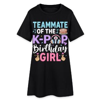 Coéquipière de la fille d’anniversaire de la K-Pop - Robe T-shirt Femme - noir - Devant