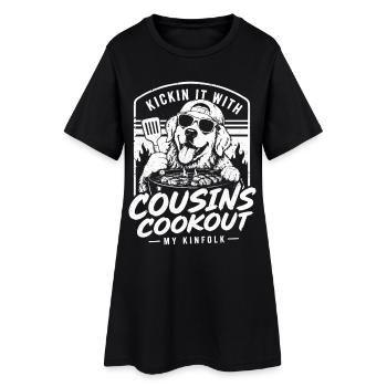 Chien Barbecue Cousins Cookout | Humour Famille - Robe T-shirt Femme - noir - Devant