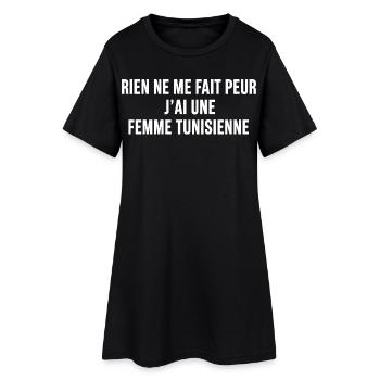 Rien Ne Me Fait Peur Femme Tunisienne Humour - Robe T-shirt Femme - noir - Devant