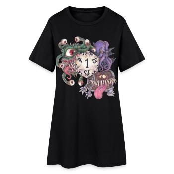 Rollenspiel Tabletop D20 Würfel Geschenk Fail - Frauen T-Shirt-Kleid - Schwarz - Vorne