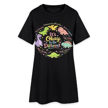 C’est normal d’être différent Dino Autisme Dire - Robe T-shirt Femme - noir - Devant