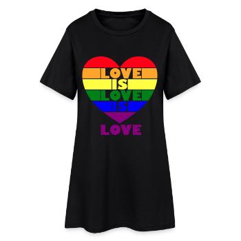 Love is Love LGBT Gay Pride Liebe Ist Liebe Herz - Frauen T-Shirt-Kleid - Schwarz - Vorne