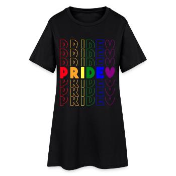 Arc-en-ciel de la Fierté Gay LGBT - Robe T-shirt Femme - noir - Devant