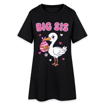 Révélation du sexe de l’équipe de baby shower de grande sœur Maman Rose - Robe T-shirt Femme - noir - Devant