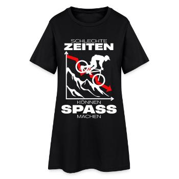 Fahrradhelden gegen schlechte Zeiten - Frauen T-Shirt-Kleid - Schwarz - Vorne