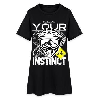 Suis ton instinct : VTT de montagne - Robe T-shirt Femme - noir - Devant