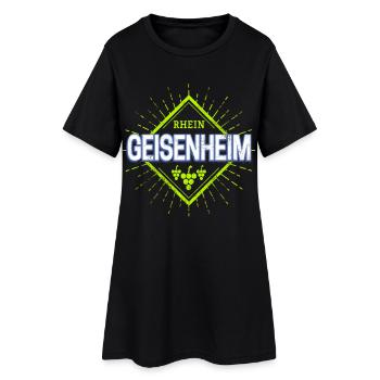 Geisenheim am Rhein mit Retro Weintrauben Souvenir - Frauen T-Shirt-Kleid - Schwarz - Vorne