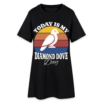 Diamanttaube Diamond Dove - Frauen T-Shirt-Kleid - Schwarz - Vorne