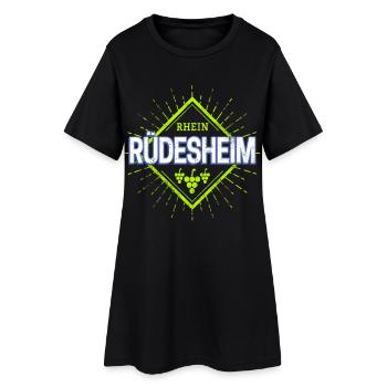 Rüdesheim am Rhein Retro Weintrauben Souvenir - Frauen T-Shirt-Kleid - Schwarz - Vorne