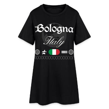 Souvenir de voyage streetwear de Bologne, Italie - Robe T-shirt Femme - noir - Devant