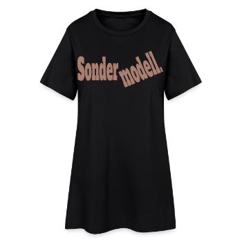 S O N D E R M O D E L L – Chaos mit System - Frauen T-Shirt-Kleid - Schwarz - Vorne