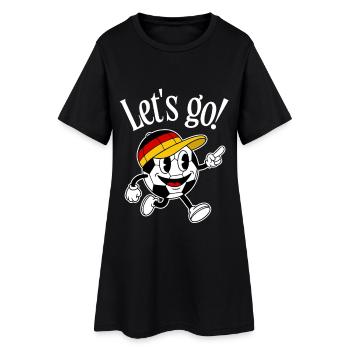 Mascotte rétro de bande dessinée pour fans de football - Robe T-shirt Femme - noir - Devant