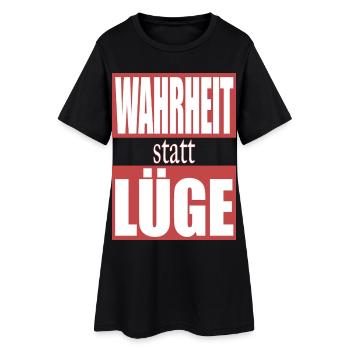 Wahrheit statt Lüge - Frauen T-Shirt-Kleid - Schwarz - Vorne