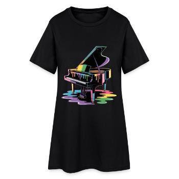 piano - Robe T-shirt Femme - noir - Devant