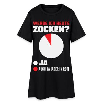 Werde Ich Heute Zocken Lustiges Diagramm Gamer - Frauen T-Shirt-Kleid - Schwarz - Vorne