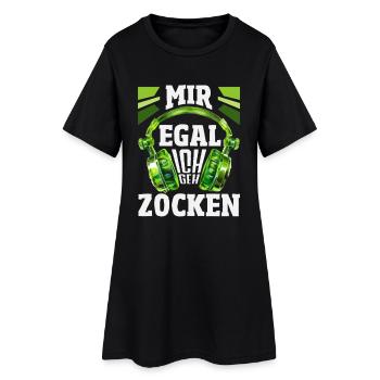 Mir Egal Ich Geh Zocken Lustiger Zocker Gamer - Frauen T-Shirt-Kleid - Schwarz - Vorne