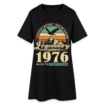 Geschenk, geboren 1976, 50. Geburtstag, 50 Jahre - Frauen T-Shirt-Kleid - Schwarz - Vorne