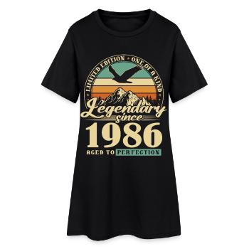 Gift, né en 1986, 40e anniversaire, 40 ans - Robe T-shirt Femme - noir - Devant