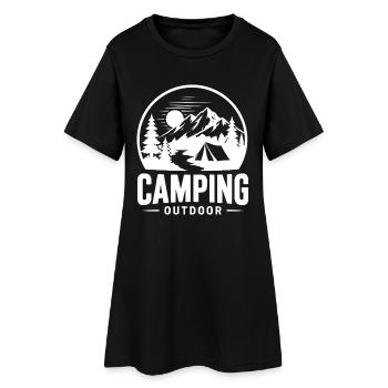 Camping Aventure en plein air en montagne - Robe T-shirt Femme - noir - Devant