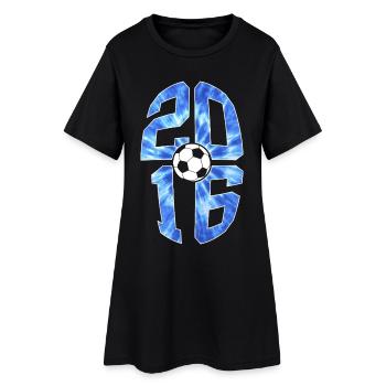 10 YEARS BORN 2016 FOOTBALL 10TH BIRTHDAY - Women’s T-Shirt Dress - black - Front