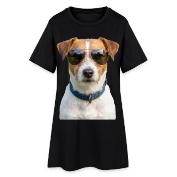 Cooler Jack Russell Terrier Sonnenbrille - Frauen T-Shirt-Kleid - Schwarz - Vorne