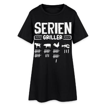 Seriengriller Lustiger Grillmeister Fleisch BBQ - Frauen T-Shirt-Kleid - Schwarz - Vorne