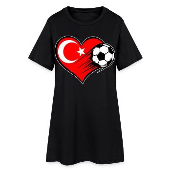 Football drapeau turc avec cœur - Robe T-shirt Femme - noir - Devant