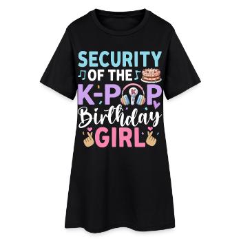 Sécurité de la fille d’anniversaire de la K-Pop - Robe T-shirt Femme - noir - Devant