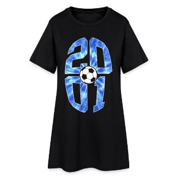 25 ANS NÉ EN 2001 FOOTBALL 25E ANNIVERSAIRE - Robe T-shirt Femme - noir - Devant