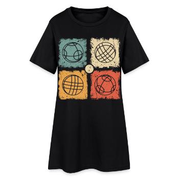 Boules vintage de bocce et de pétanque - Robe T-shirt Femme - noir - Devant