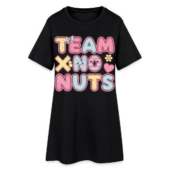 Gender Reveal Team X No Nuts Babyparty Mama Papa - Frauen T-Shirt-Kleid - Schwarz - Vorne