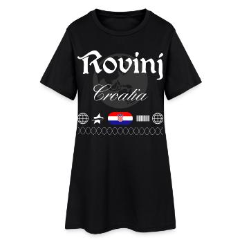 Souvenir de voyage streetwear de Rovinj Croatia - Robe T-shirt Femme - noir - Devant