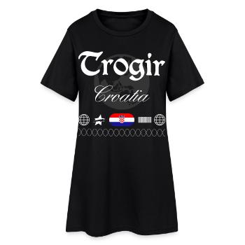 Trogir Kroatien Streetwear Reise Souvenir - Frauen T-Shirt-Kleid - Schwarz - Vorne