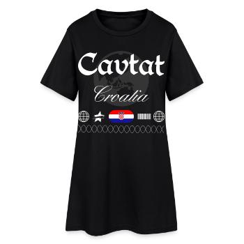 Cavtat Kroatien Streetwear Reise Souvenir - Frauen T-Shirt-Kleid - Schwarz - Vorne