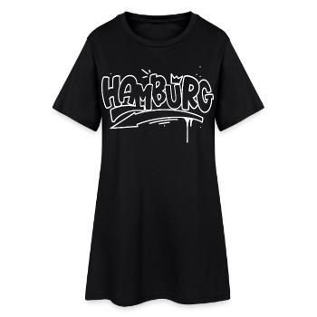 Hamburg Graffiti - Frauen T-Shirt-Kleid - Schwarz - Vorne