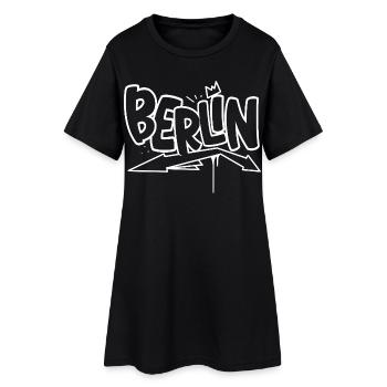 Berlin Graffiti - Frauen T-Shirt-Kleid - Schwarz - Vorne