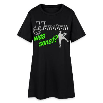 Handball Was Sonst Silhouetten - Frauen T-Shirt-Kleid - Schwarz - Vorne