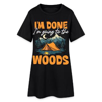 Aventure Camping en plein air Campeur de la Forêt Survivaliste - Robe T-shirt Femme - noir - Devant