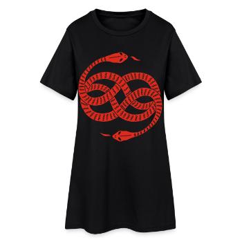 Serpents rouges infinis - Robe T-shirt Femme - noir - Devant