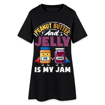 Look Partner Beurre de Cacahuète & Confiture Design - Robe T-shirt Femme - noir - Devant