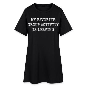 Mon Activité Préférée Partir | Humour Introverti - Robe T-shirt Femme - noir - Devant