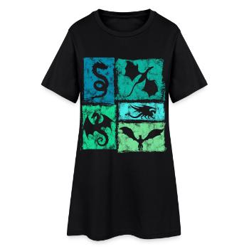 Dragon Retro Graphic - Créatures mythiques mystiques - Robe T-shirt Femme - noir - Devant