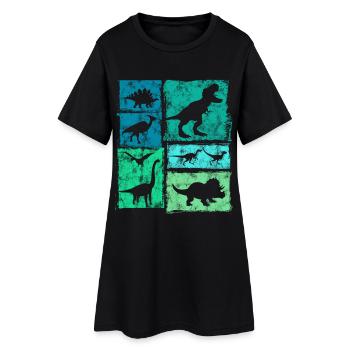 Graphisme de types de dinosaures vintage - Mignons dinosaures - Robe T-shirt Femme - noir - Devant