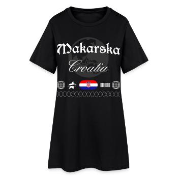 Makarska Kroatien Streetwear Reise Souvenir - Frauen T-Shirt-Kleid - Schwarz - Vorne