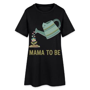 Révélation du sexe Maman pour être la mère de la baby shower Papa - Robe T-shirt Femme - noir - Devant