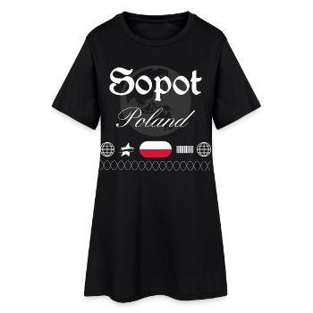 Sopot Polen Streetwear Reise Souvenir - Frauen T-Shirt-Kleid - Schwarz - Vorne