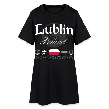 Souvenir de voyage streetwear Lublin, Pologne - Robe T-shirt Femme - noir - Devant