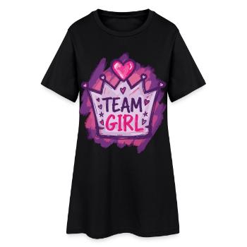 Révélation du sexe : équipe fille baby shower Maman Papa - Robe T-shirt Femme - noir - Devant